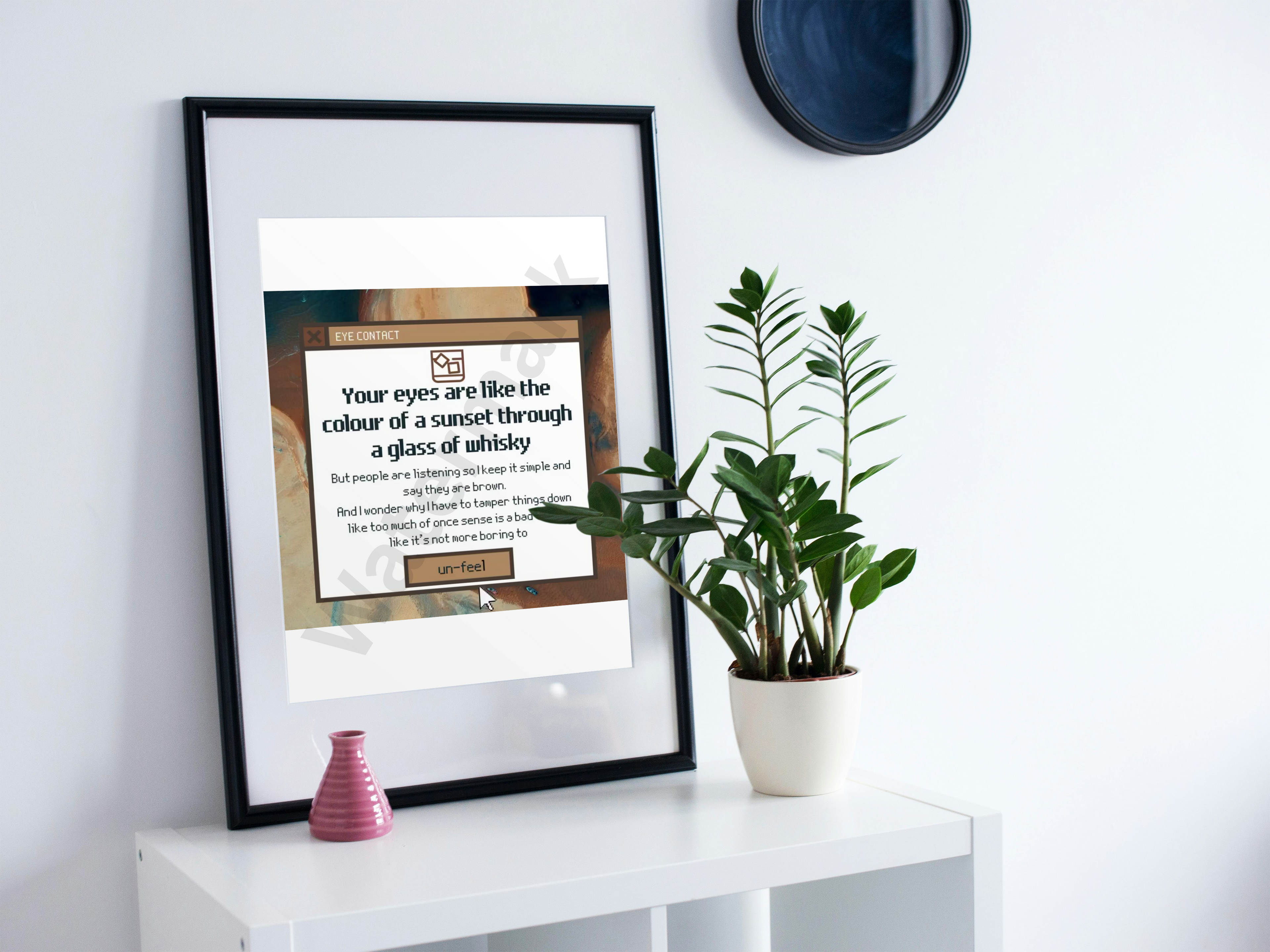 Framed Sunset eyes – Poetry Print | Modern Love Poem | Wall Art | Multiple Sizes