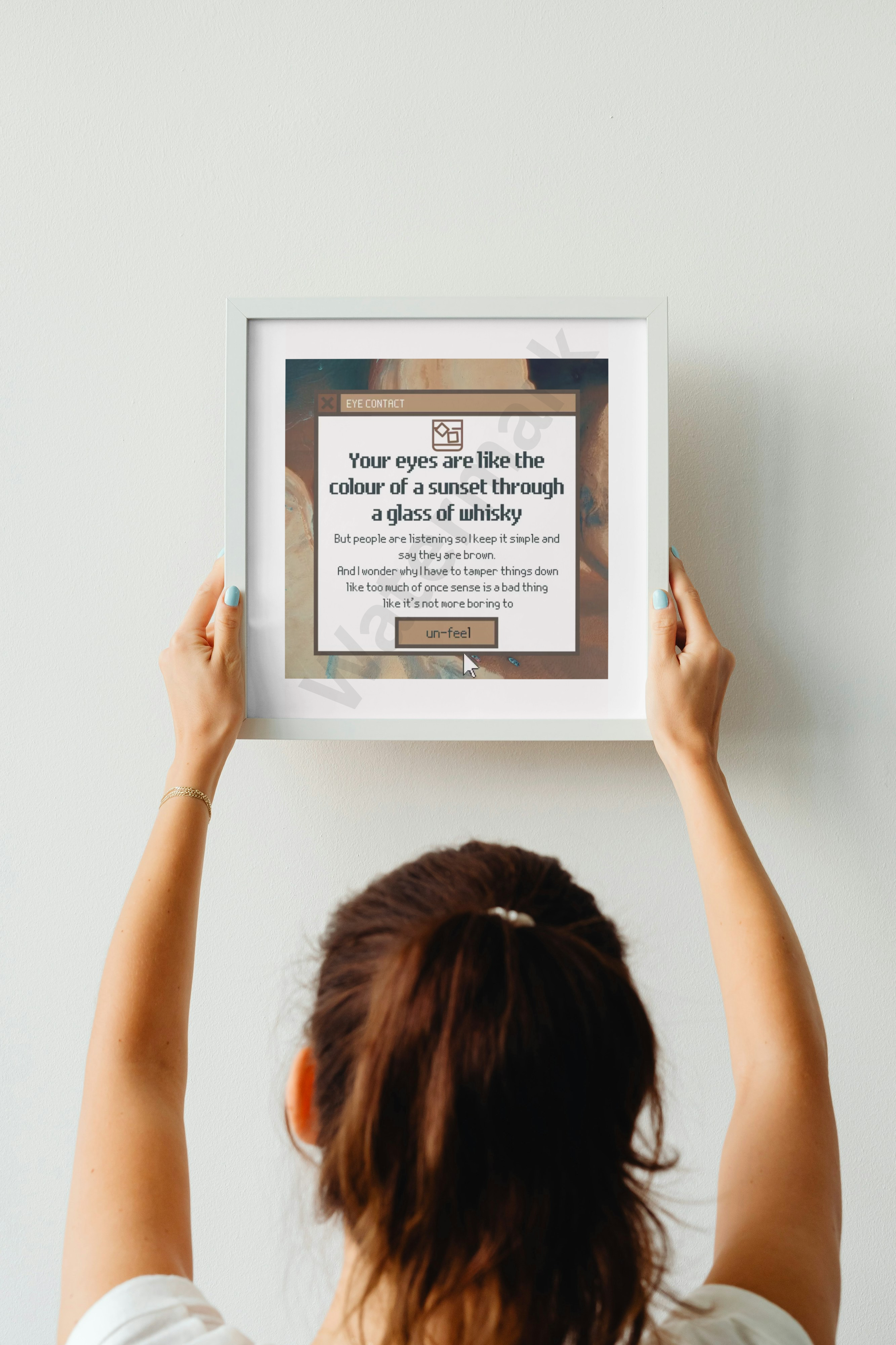 Framed Sunset eyes – Poetry Print | Modern Love Poem | Wall Art | Multiple Sizes