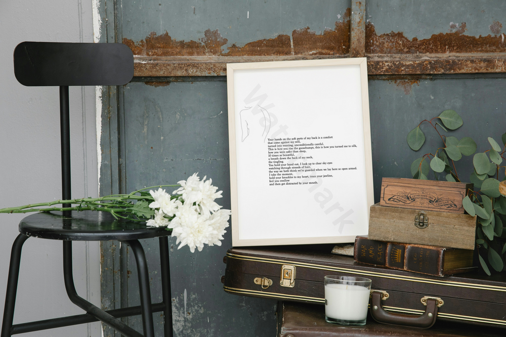 Piano in the Arctic - Poetry (Print only) | Minimalist Love Poem | Wall Art