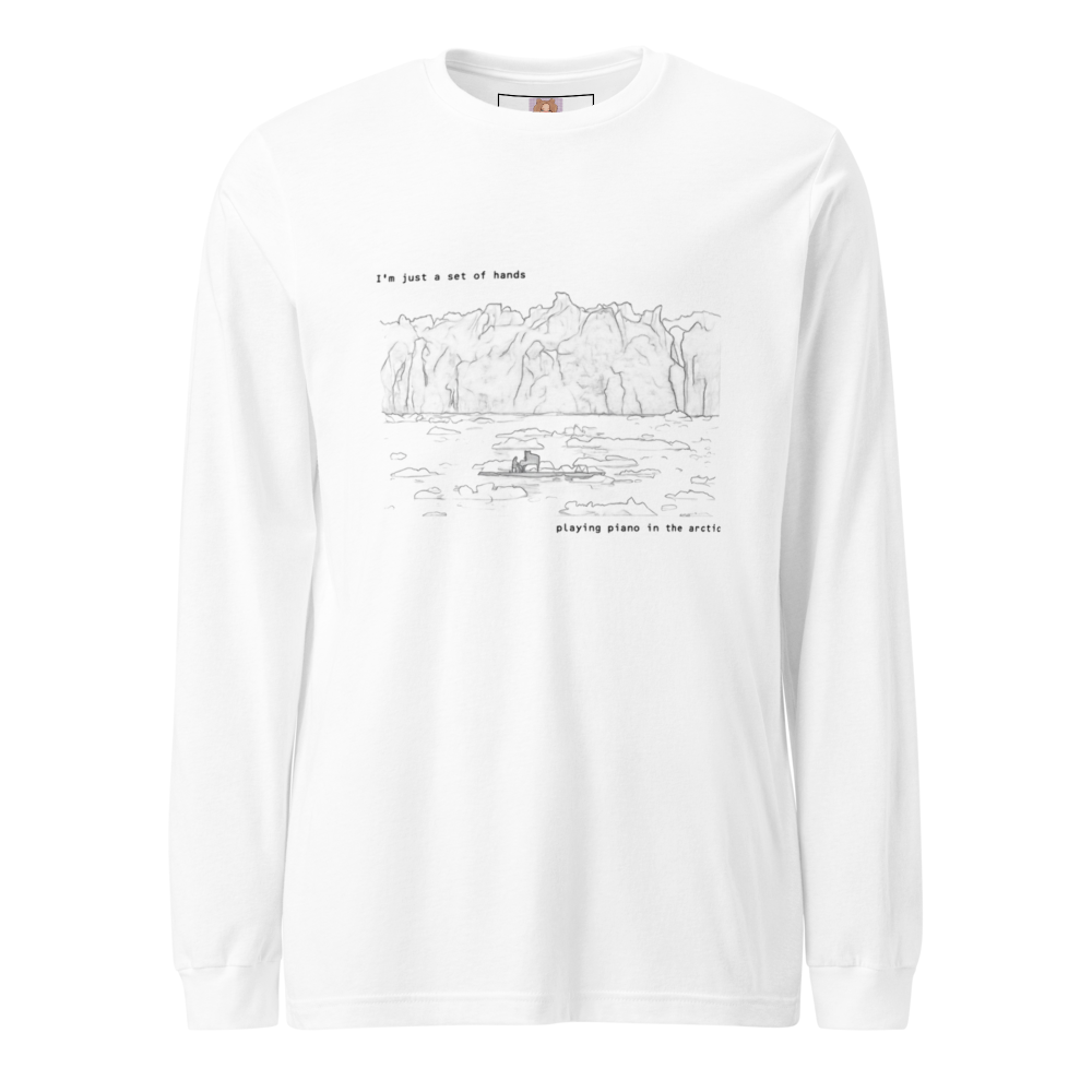 Unisex Long Sleeve Tee | Piano in the Arctic | Poetry and Graphic