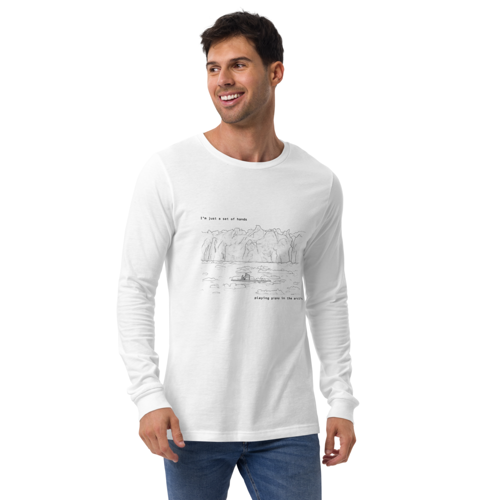 Unisex Long Sleeve Tee | Piano in the Arctic | Poetry and Graphic